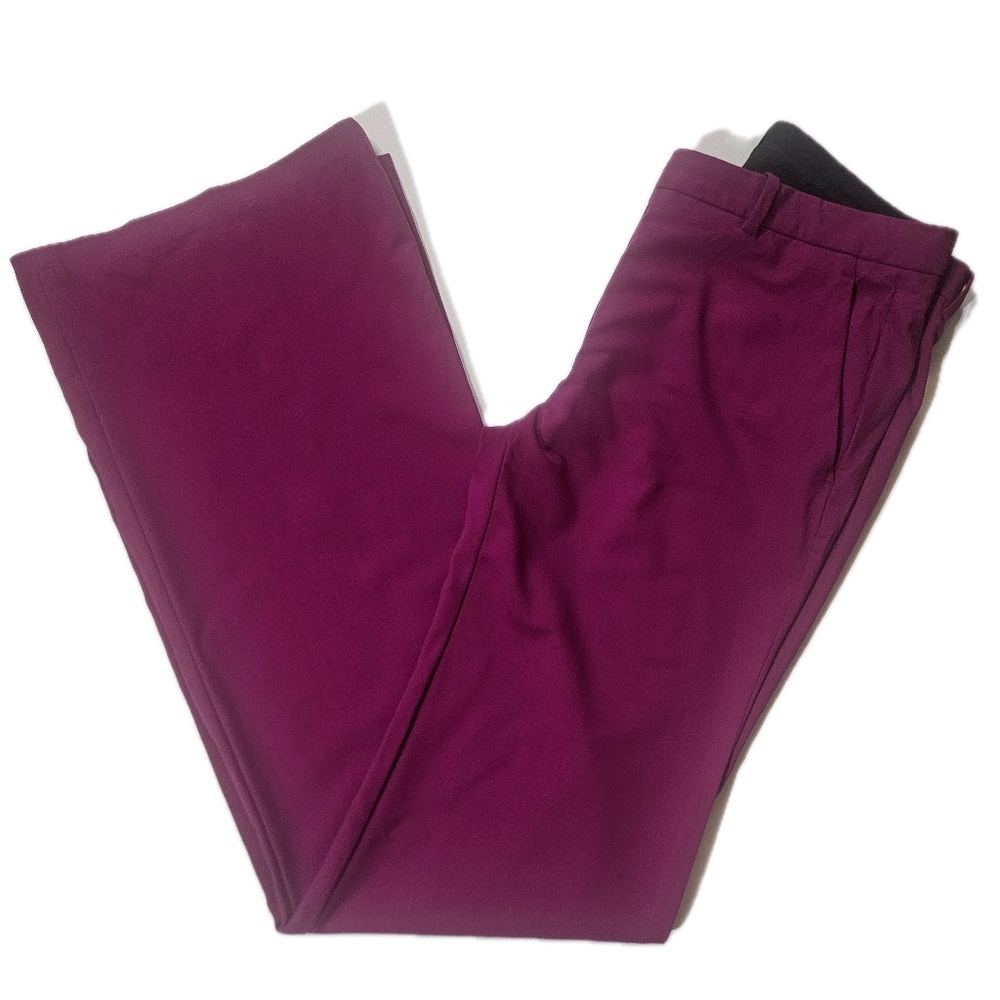 Theory Dress Pants Womens‎ 1 Purple Demitria 2 Wool Wide Leg Career Stretch Work